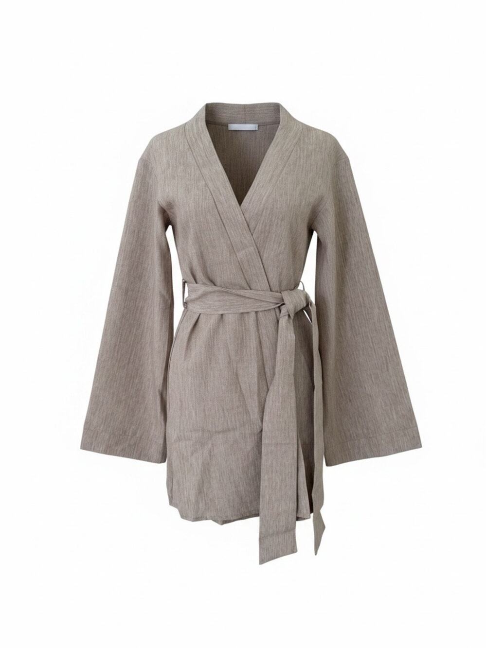 PRETTYLITTLETHING Women Stone Flare Sleeve Mini Wrap Dress Size 0-NWT